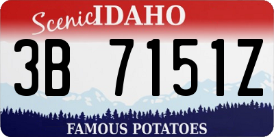 ID license plate 3B7151Z