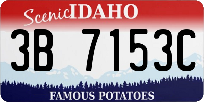 ID license plate 3B7153C
