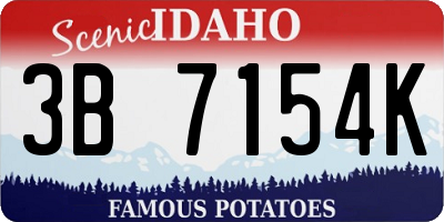 ID license plate 3B7154K