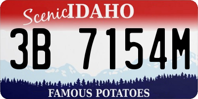 ID license plate 3B7154M