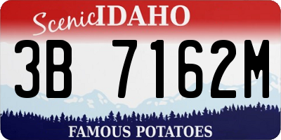 ID license plate 3B7162M