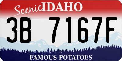 ID license plate 3B7167F