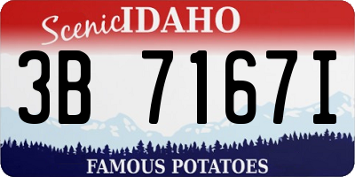 ID license plate 3B7167I