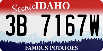 ID license plate 3B7167W