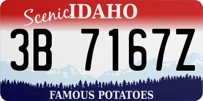ID license plate 3B7167Z