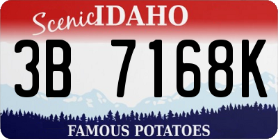 ID license plate 3B7168K