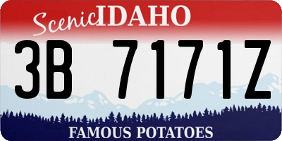 ID license plate 3B7171Z