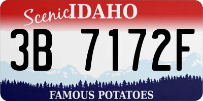 ID license plate 3B7172F