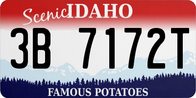 ID license plate 3B7172T