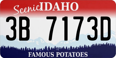 ID license plate 3B7173D
