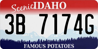 ID license plate 3B7174G