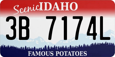 ID license plate 3B7174L
