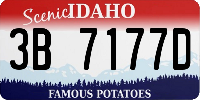 ID license plate 3B7177D