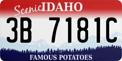 ID license plate 3B7181C