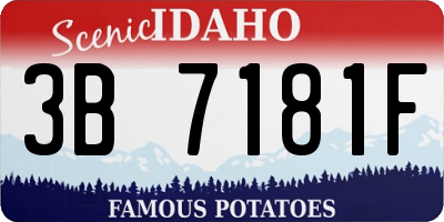 ID license plate 3B7181F