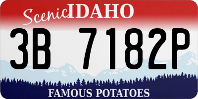ID license plate 3B7182P