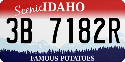 ID license plate 3B7182R