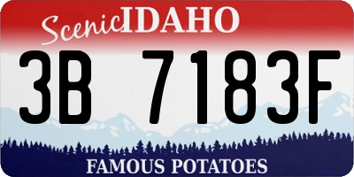 ID license plate 3B7183F