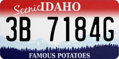 ID license plate 3B7184G