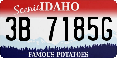 ID license plate 3B7185G