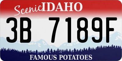 ID license plate 3B7189F