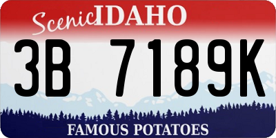 ID license plate 3B7189K