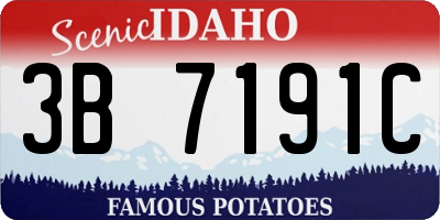 ID license plate 3B7191C