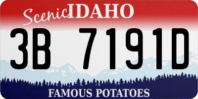 ID license plate 3B7191D