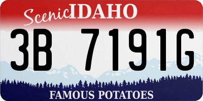ID license plate 3B7191G