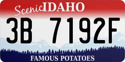 ID license plate 3B7192F