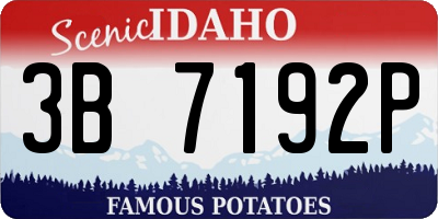 ID license plate 3B7192P