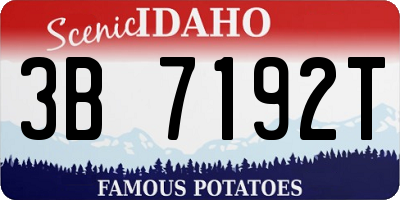 ID license plate 3B7192T