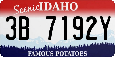 ID license plate 3B7192Y