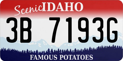 ID license plate 3B7193G
