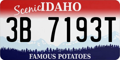 ID license plate 3B7193T