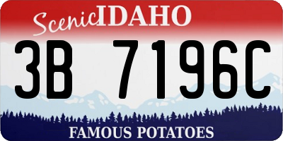 ID license plate 3B7196C