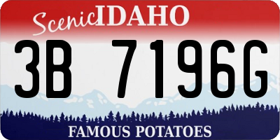ID license plate 3B7196G