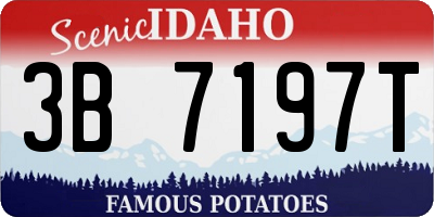 ID license plate 3B7197T