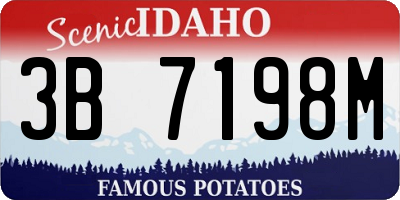 ID license plate 3B7198M