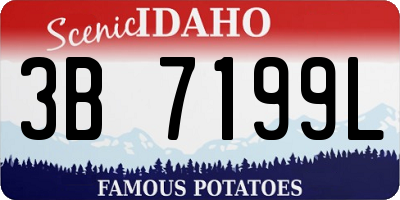 ID license plate 3B7199L