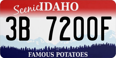ID license plate 3B7200F