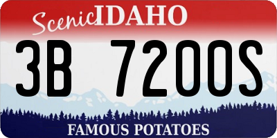 ID license plate 3B7200S