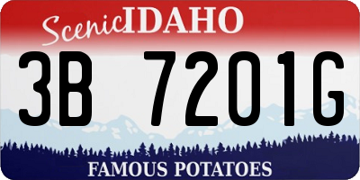 ID license plate 3B7201G