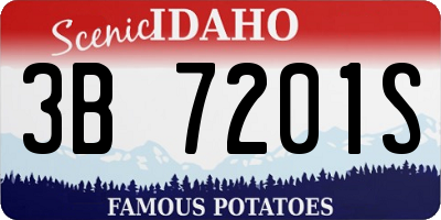 ID license plate 3B7201S