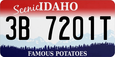 ID license plate 3B7201T