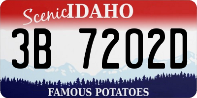 ID license plate 3B7202D