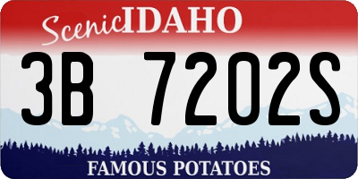 ID license plate 3B7202S