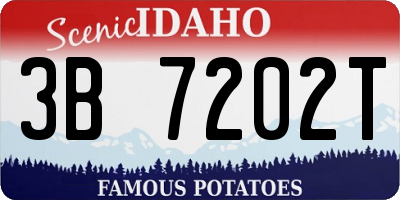 ID license plate 3B7202T