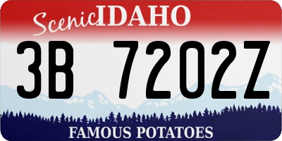 ID license plate 3B7202Z