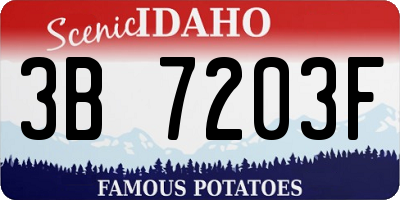 ID license plate 3B7203F